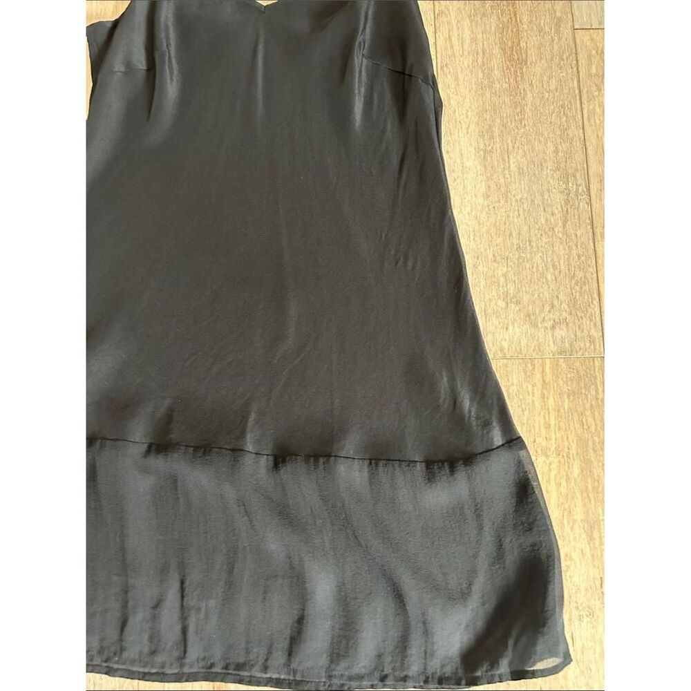 VTG Gold Hawk silk mini slip with chiffon hem adjustable strap size S - Picture 3 of 12